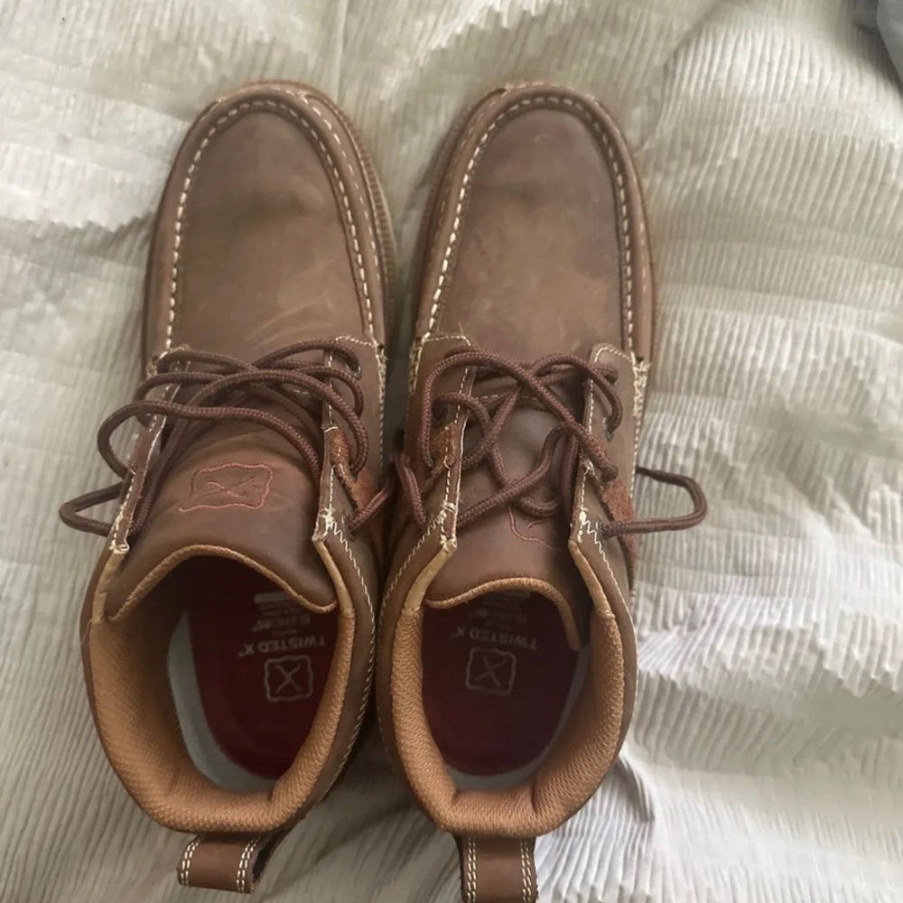 Twisted X Brown Leather Boots Moc-Toe Casual